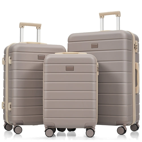 Azor Blue PC Luggage Set, Lightweight Travel Trio, TSA Lock