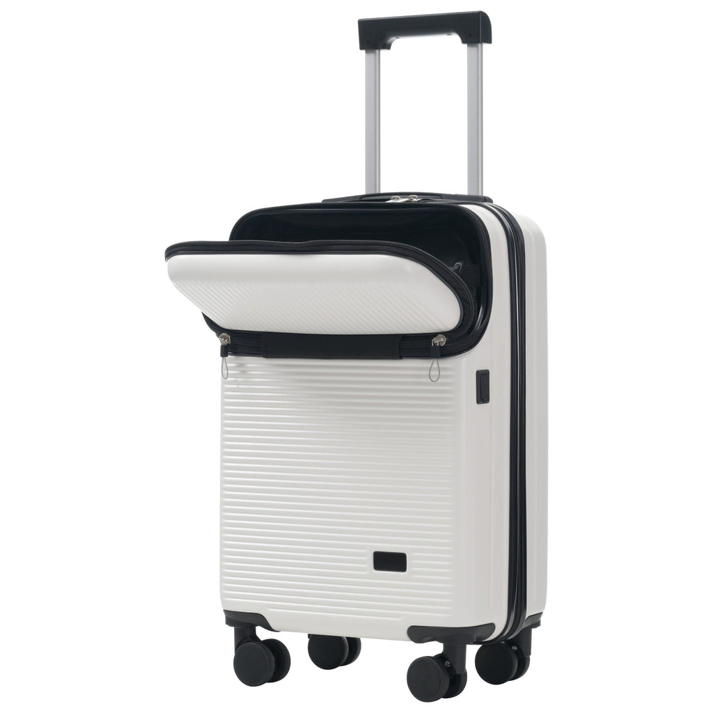 Azor Silver 5-Piece Luggage Set, Complete Travel System, TSA Lock