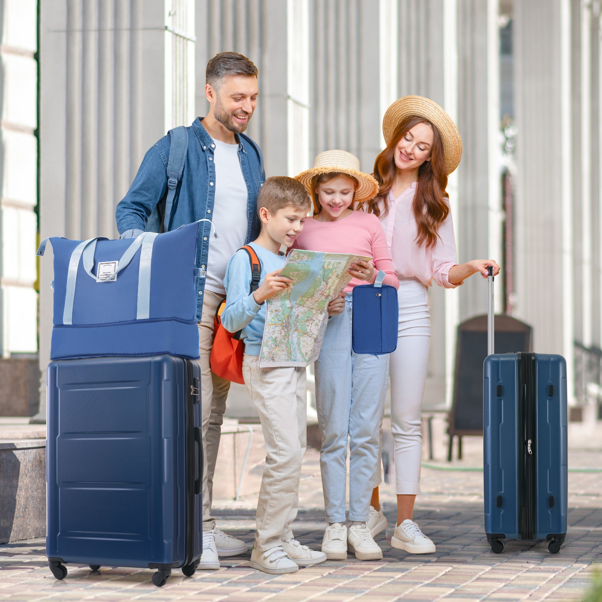 Azor Light Blue ABS Luggage Set, Travel in Colour, TSA Lock