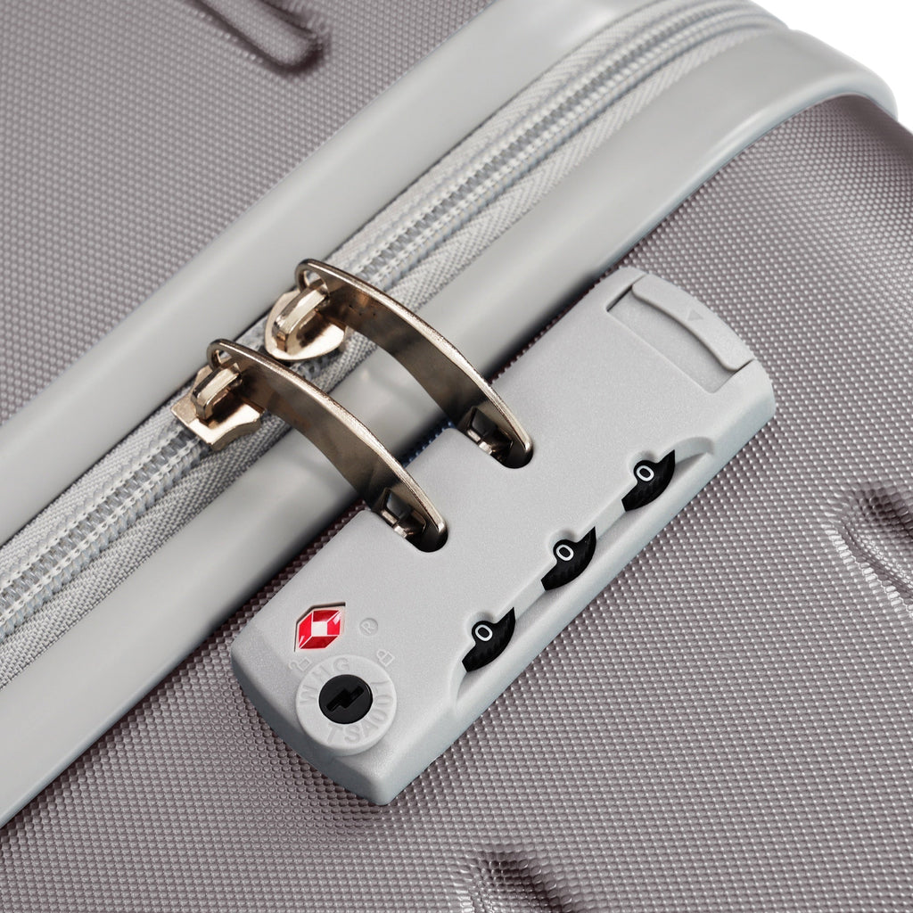 Azor Blue PC Luggage Set, Lightweight Travel Trio, TSA Lock