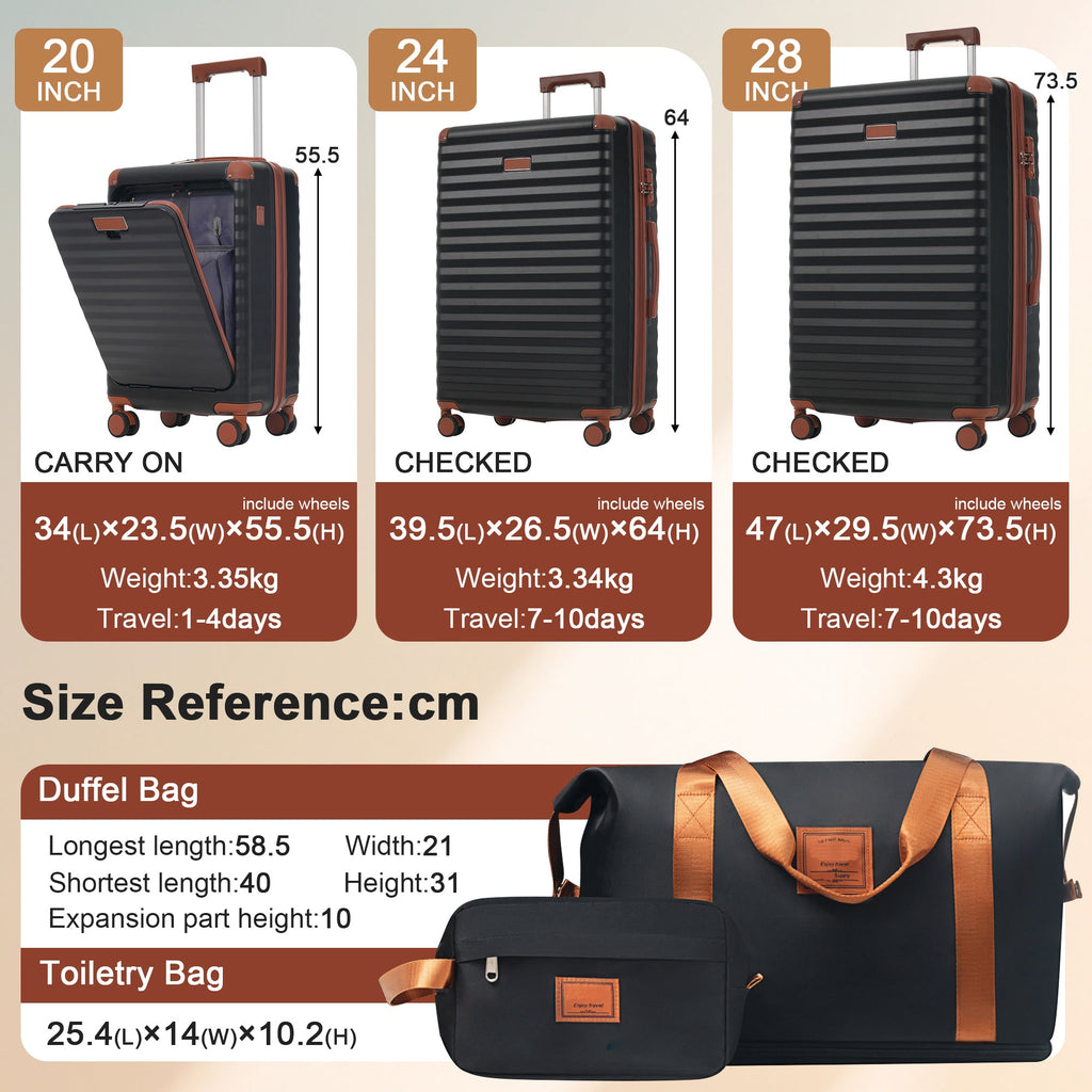Azor 5-Piece Hardshell Carry-On Set, Complete System, Spinner Wheels