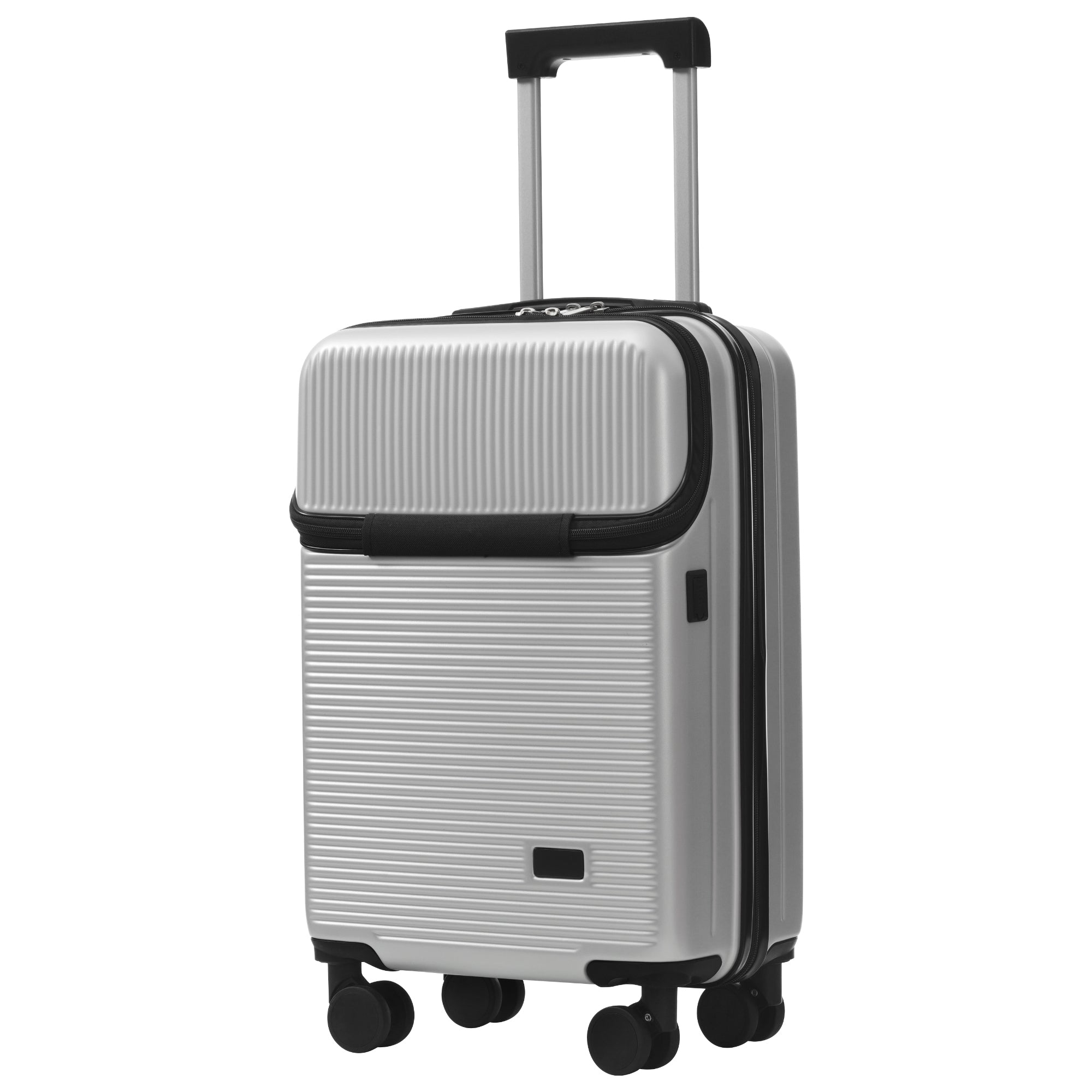 Azor Silver 5-Piece Luggage Set, Complete Travel System, TSA Lock