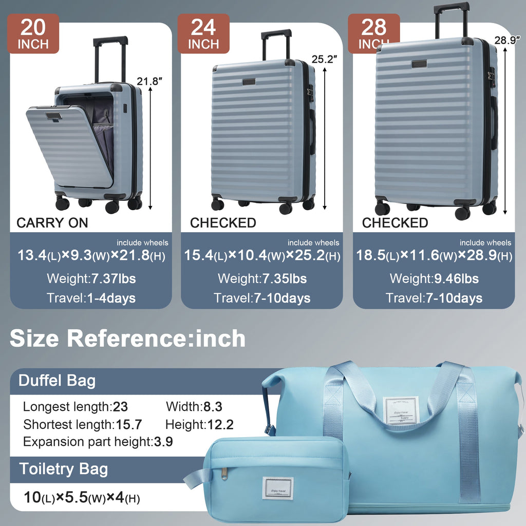 Azor 5-Piece Hardshell Carry-On Set, Complete System, Spinner Wheels