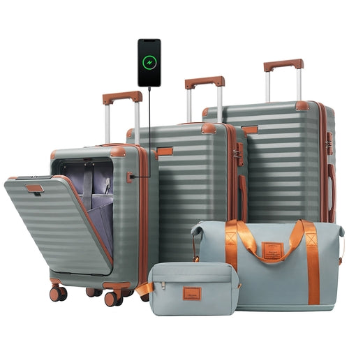 Azor 5-Piece Hardshell Carry-On Set, Complete System, Spinner Wheels