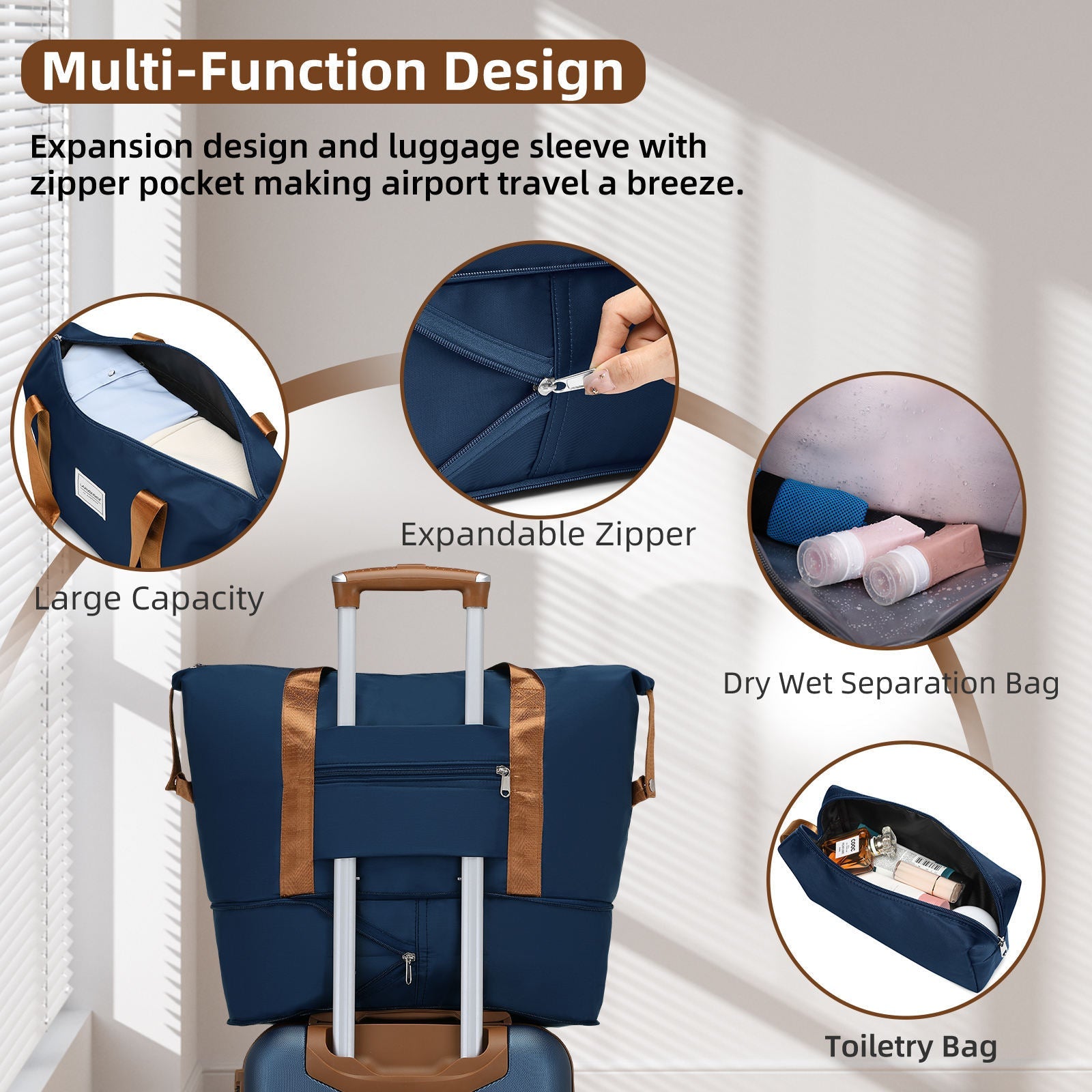 Azor 6-Piece Hardshell Luggage Set, Ultimate Travel Kit, TSA Lock