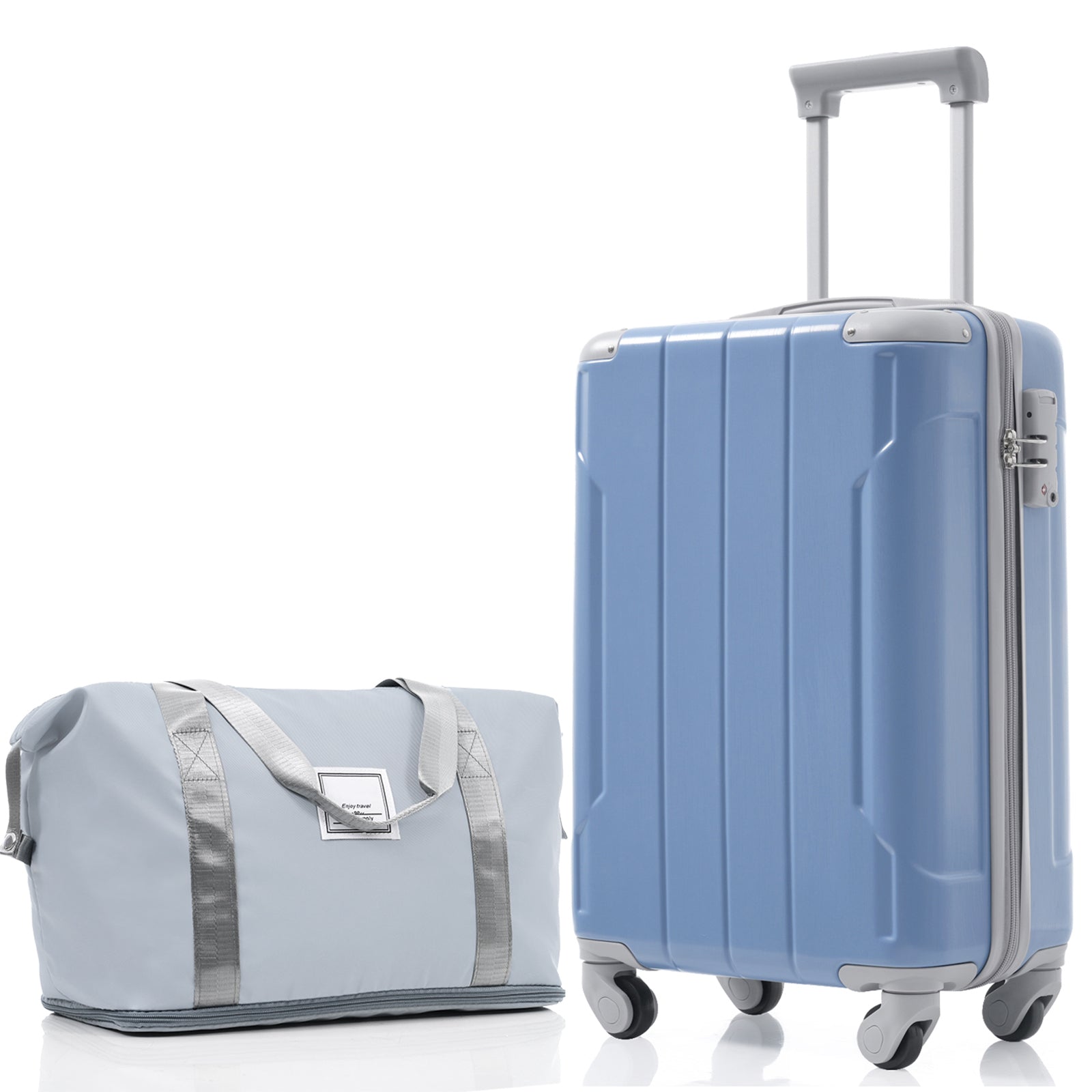 Azor Black & Brown Luggage Set, Timeless Travel Style, TSA Lock