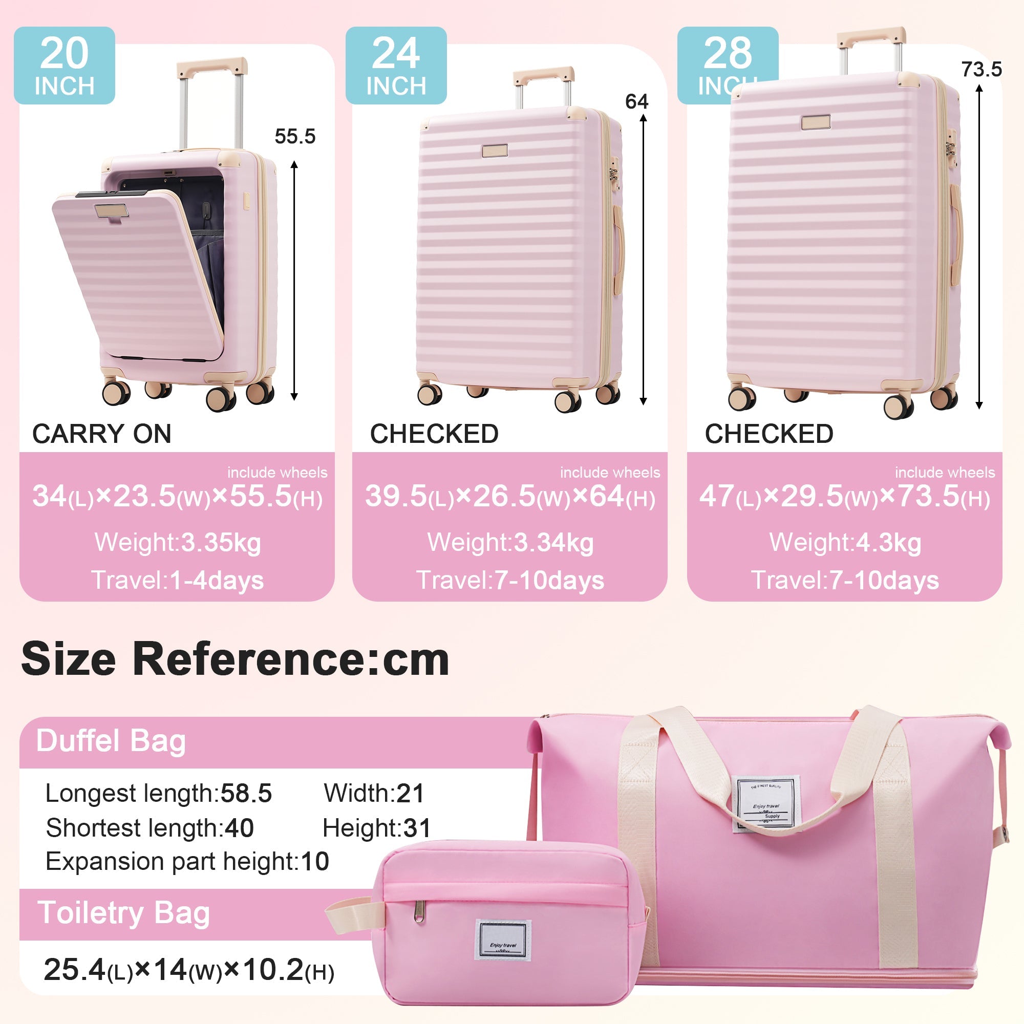 Azor 5-Piece Hardshell Carry-On Set, Complete System, Spinner Wheels