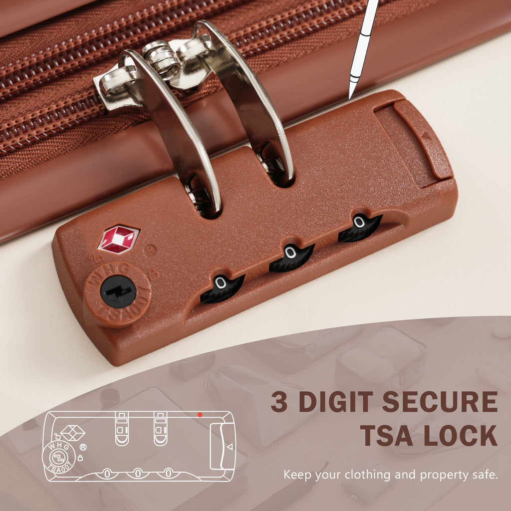 Azor 3-Piece Expandable Carry-On Set, Front Pocket, TSA Lock