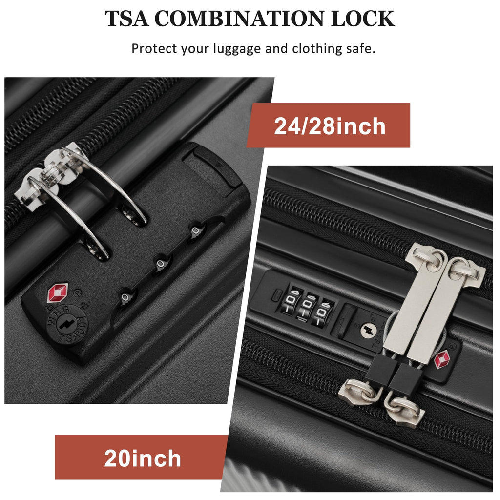 Azor Silver 5-Piece Luggage Set, Complete Travel System, TSA Lock