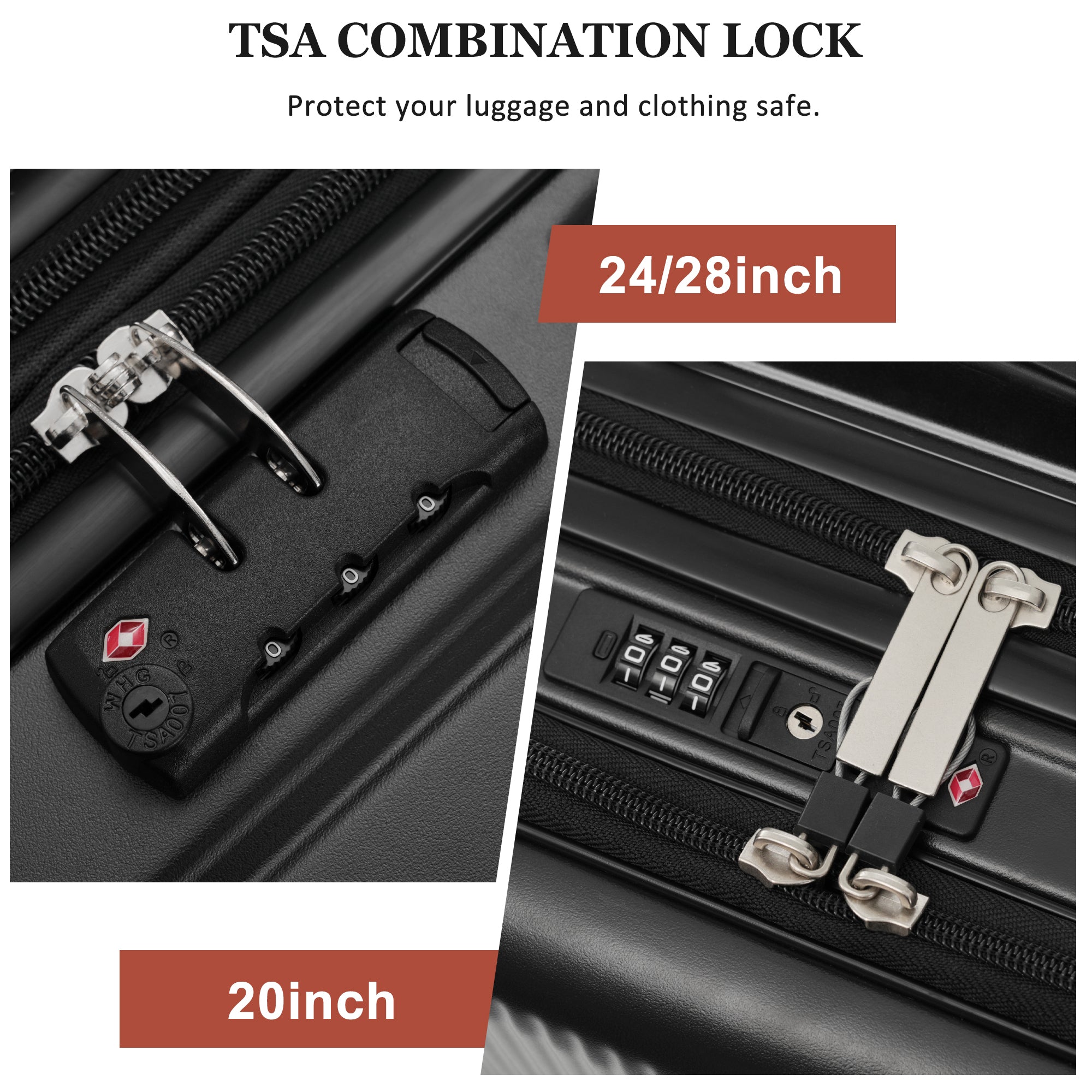 Azor Silver 5-Piece Luggage Set, Complete Travel System, TSA Lock