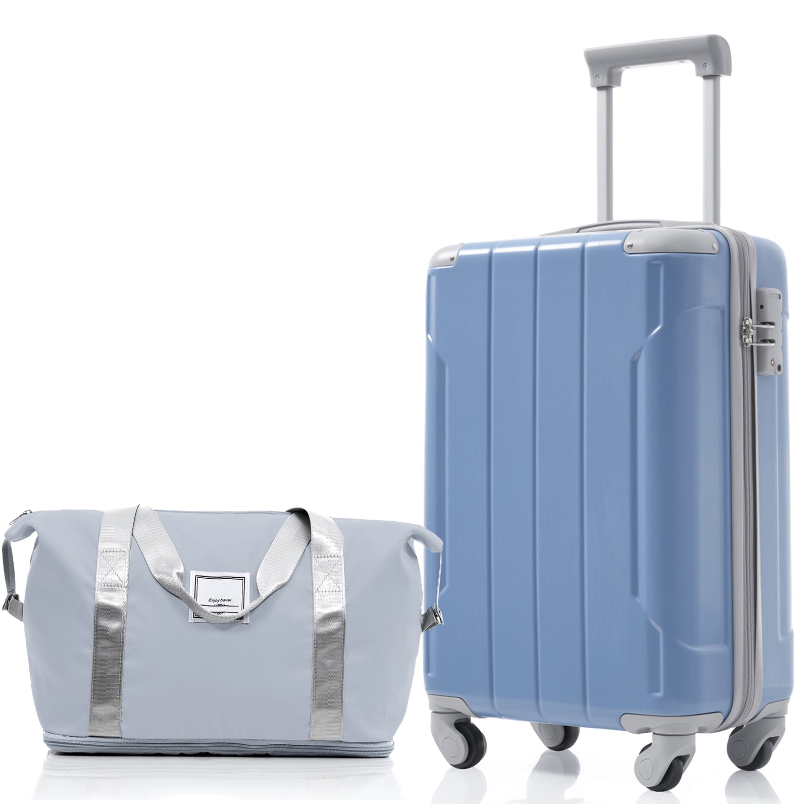 Azor Black & Brown Luggage Set, Timeless Travel Style, TSA Lock