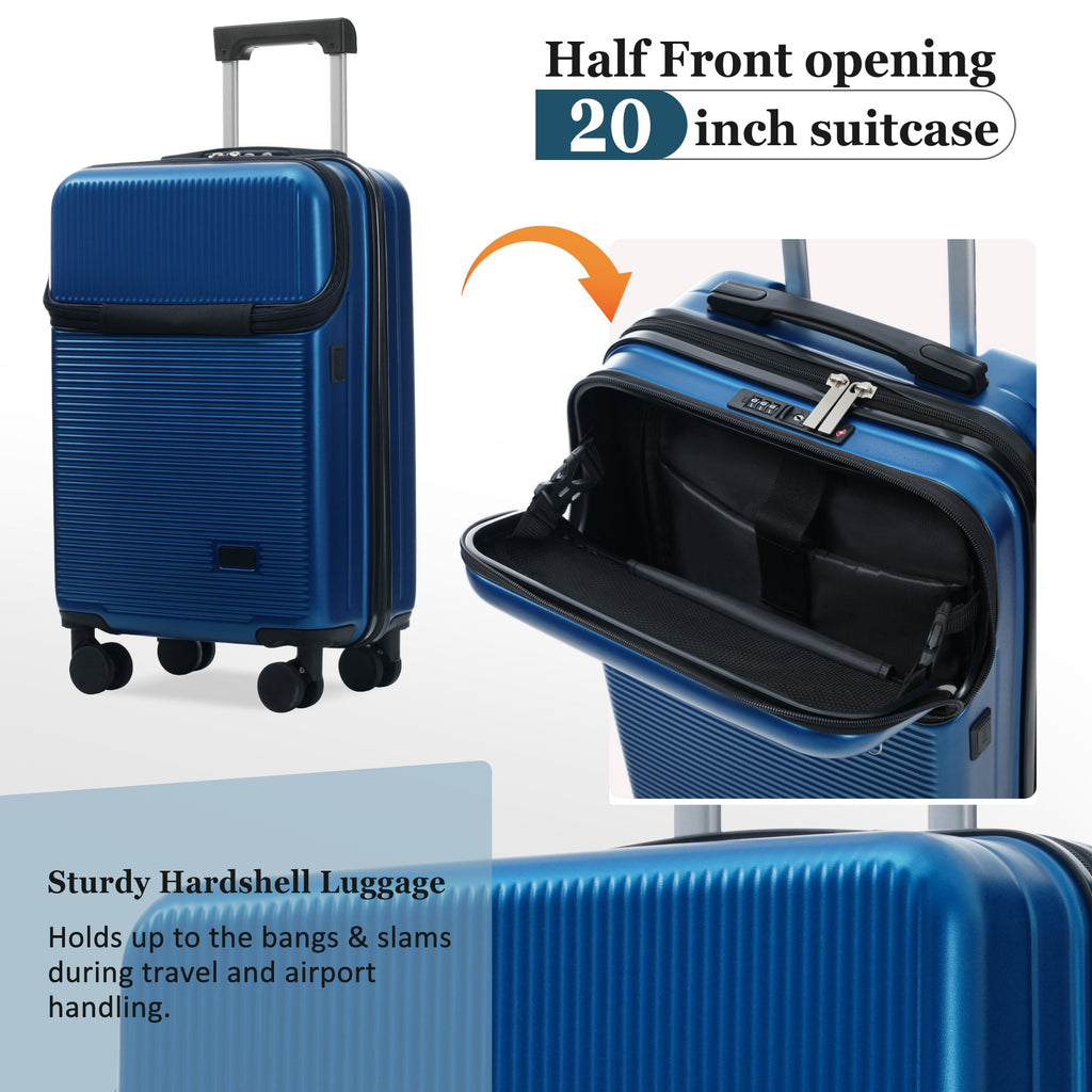 Azor Silver 5-Piece Luggage Set, Complete Travel System, TSA Lock