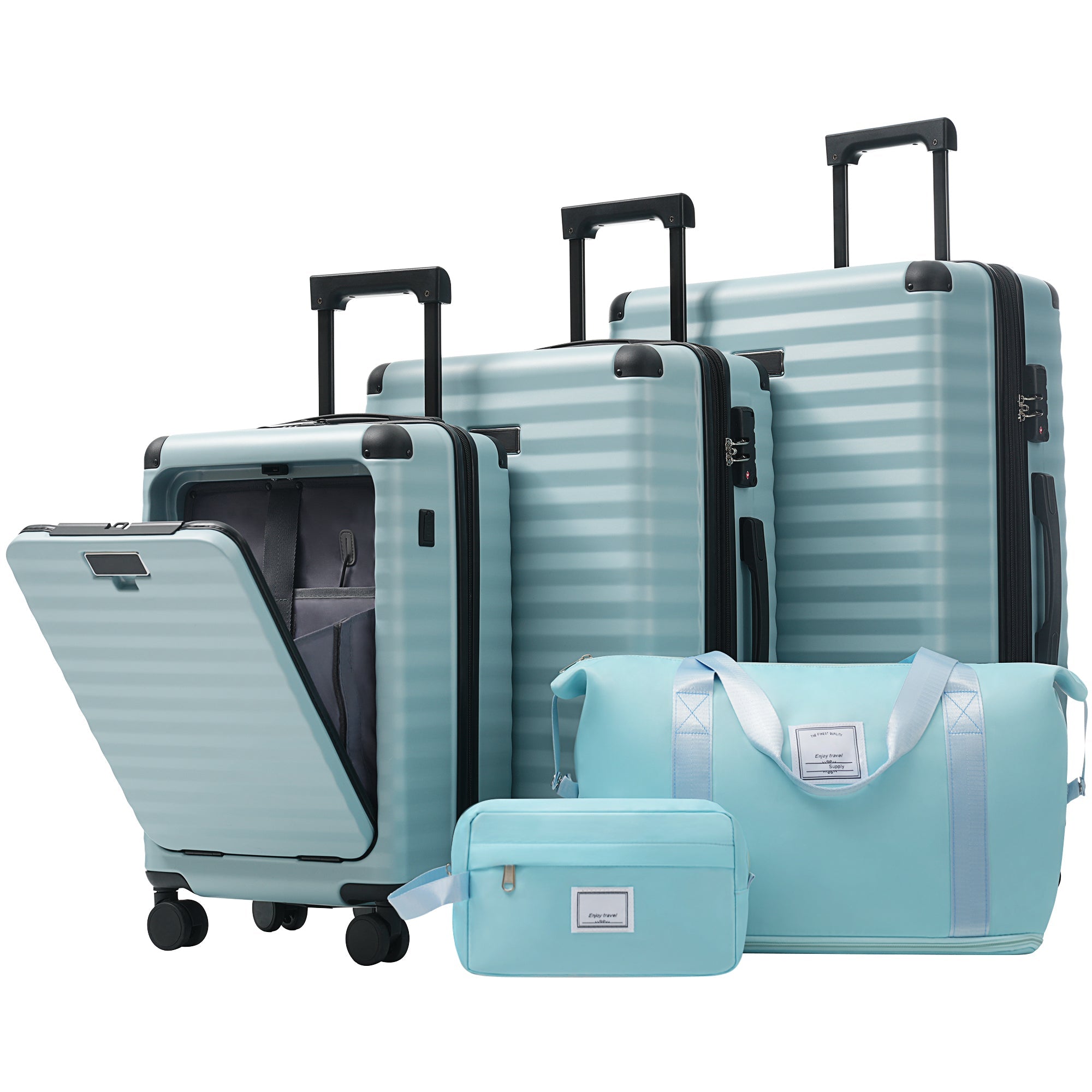 Azor 5-Piece Hardshell Carry-On Set, Complete System, Spinner Wheels