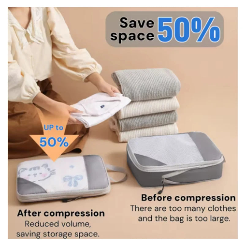 Azor Compressible Packing Travel Storage Bags Cubes Waterproof