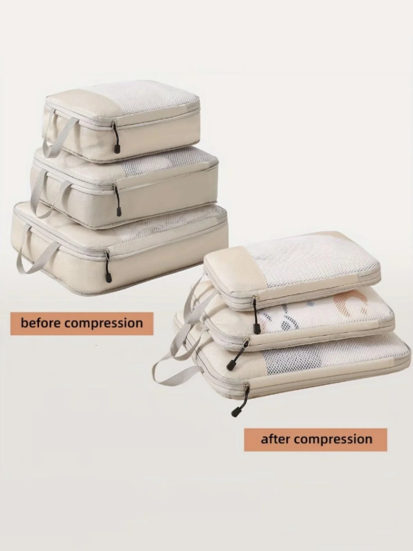 Azor Compressible Packing Travel Storage Bags Cubes Waterproof