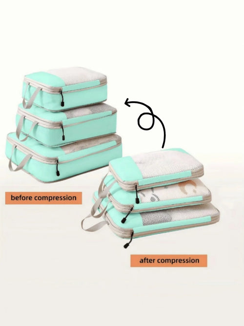 Azor Compressible Packing Travel Storage Bags Cubes Waterproof