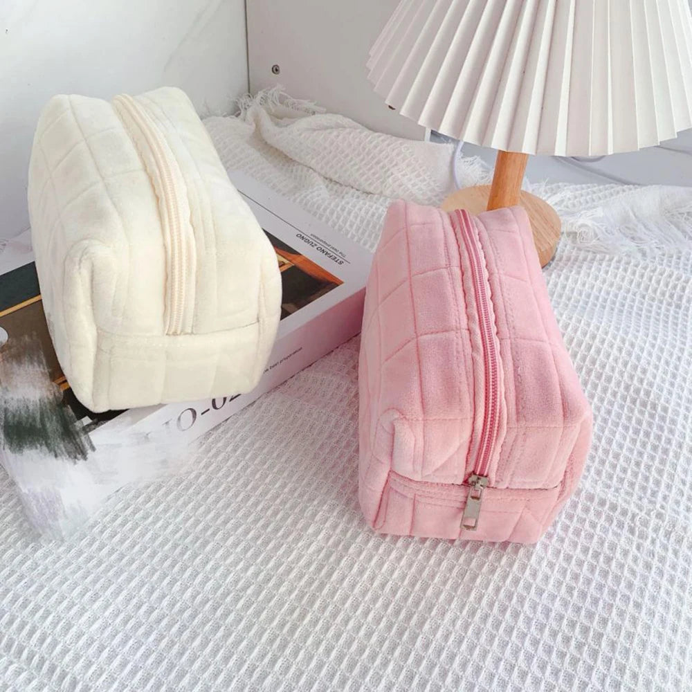 Azor Cute Plush Makeup Bag For Women Portable Travel Small