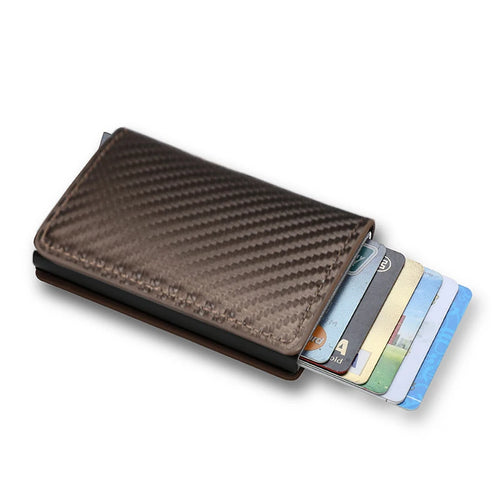 Azor RFID Aluminum Men Wallet Card Holders Purse Carbon Fiber