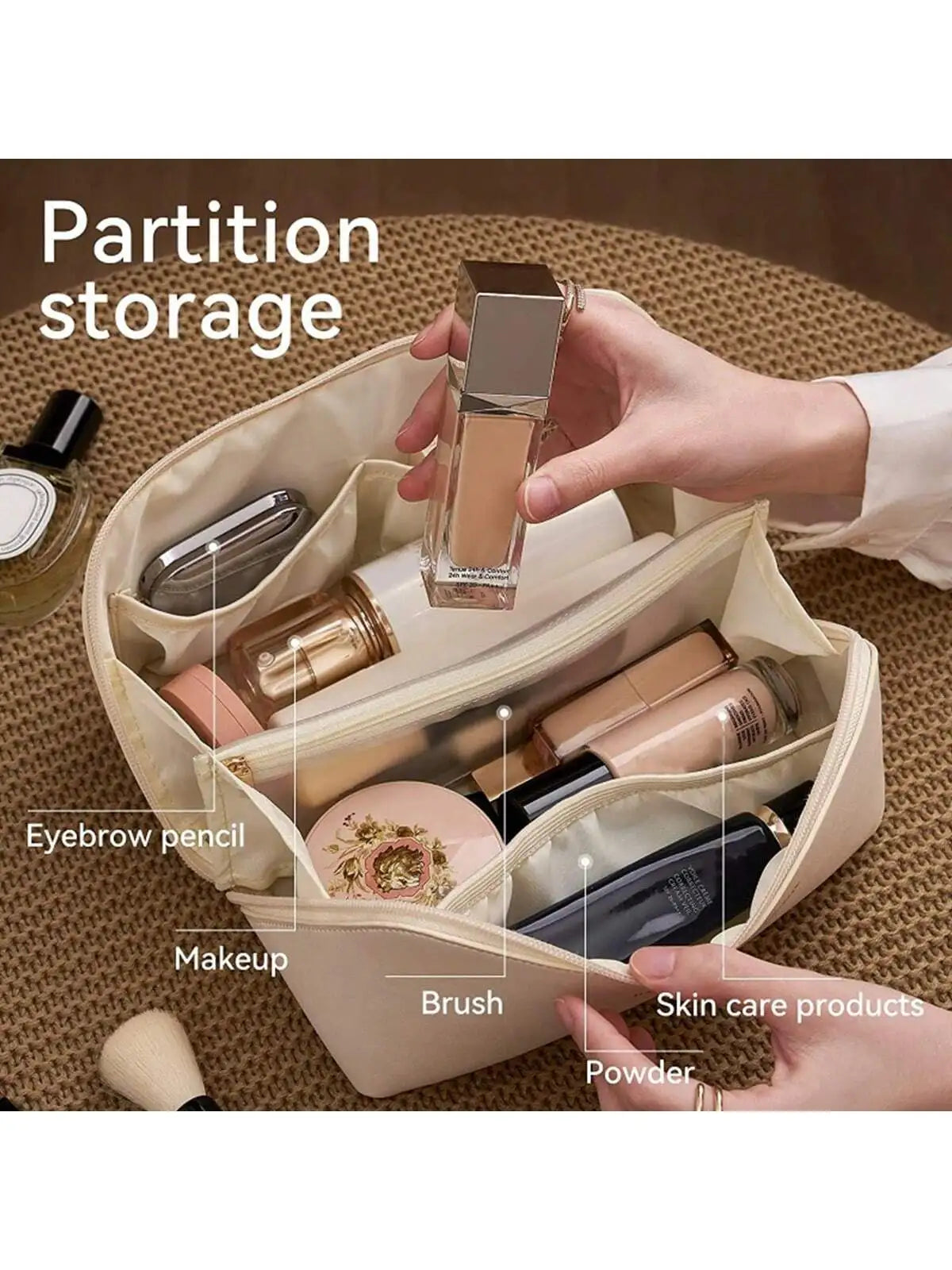 Azor Ladies Large Capacity Toiletries Bag Suitable For Bathroom