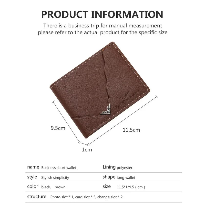 Azor Slim Leather Wallet For Men RFID Blocking Bifold Front