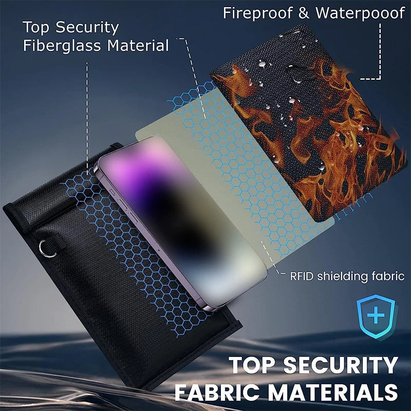 Azor Car Key Signal Shielding Bag Waterproof Fireproof RFID