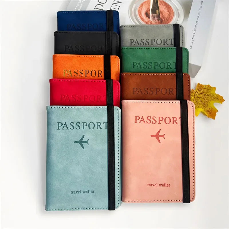 Azor Women Men RFID Vintage Business Passport Covers Holder