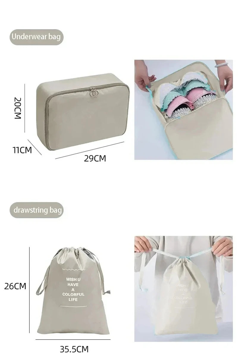 Azor Set Travel Organizer Storage Bags Suitcase Packing Cubes