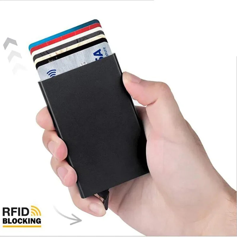 Azor RFID Metal Credit Card Holder Luxury Men Minimalist Wallet
