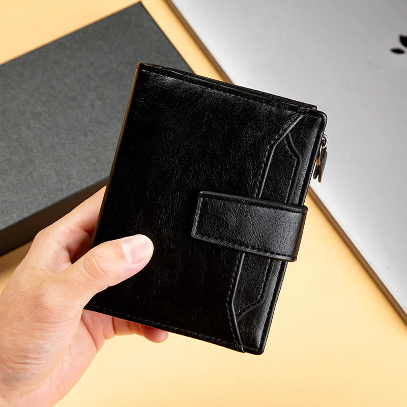 Azor Men's Wallet New Leather Short Vintage Multi-card PU