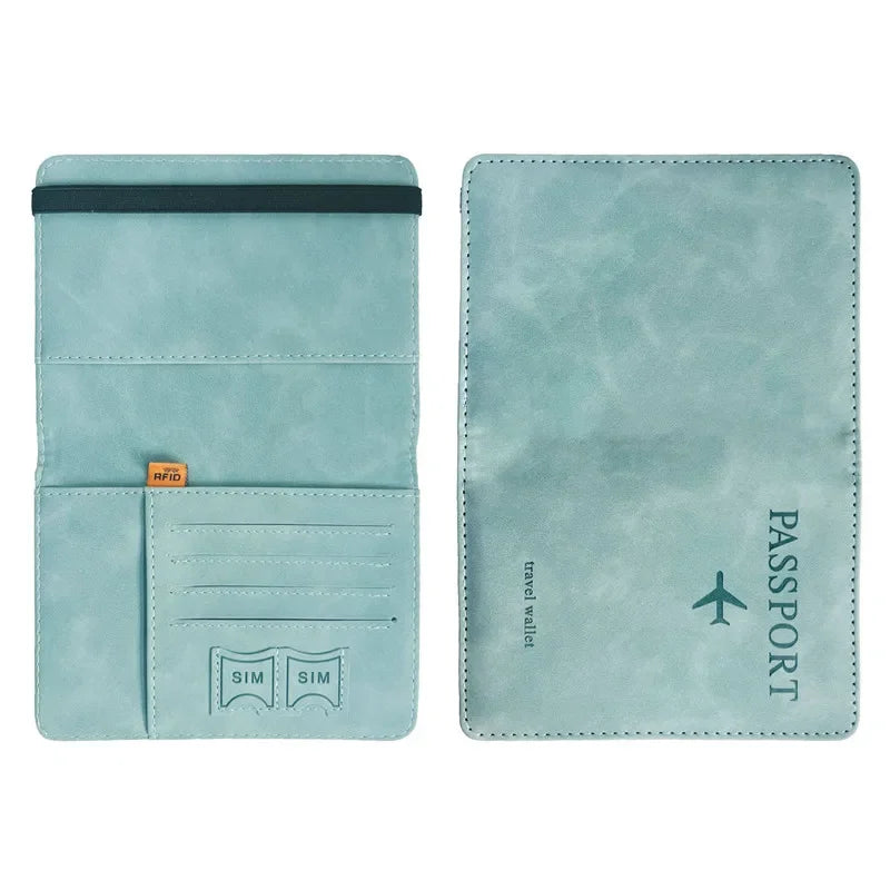 Azor Women Men RFID Vintage Business Passport Covers Holder