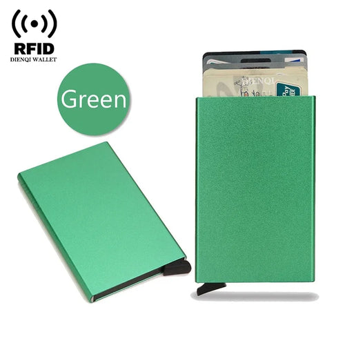Azor RFID Credit Card Holder Metal Thin Slim Smart Wallet Men