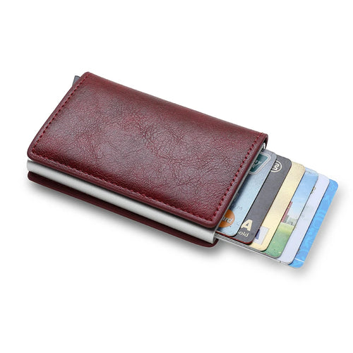Azor RFID Aluminum Men Wallet Card Holders Purse Carbon Fiber