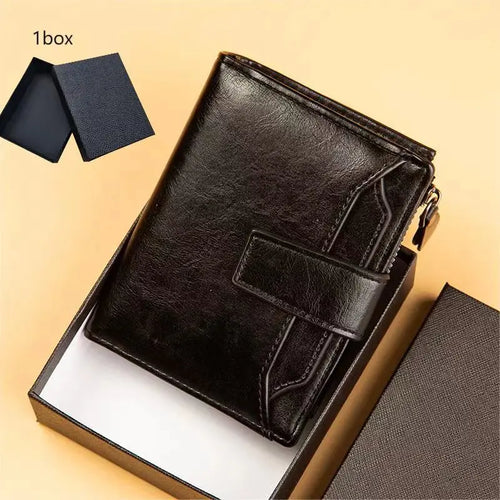 Azor Men's Wallet New Leather Short Vintage Multi-card PU