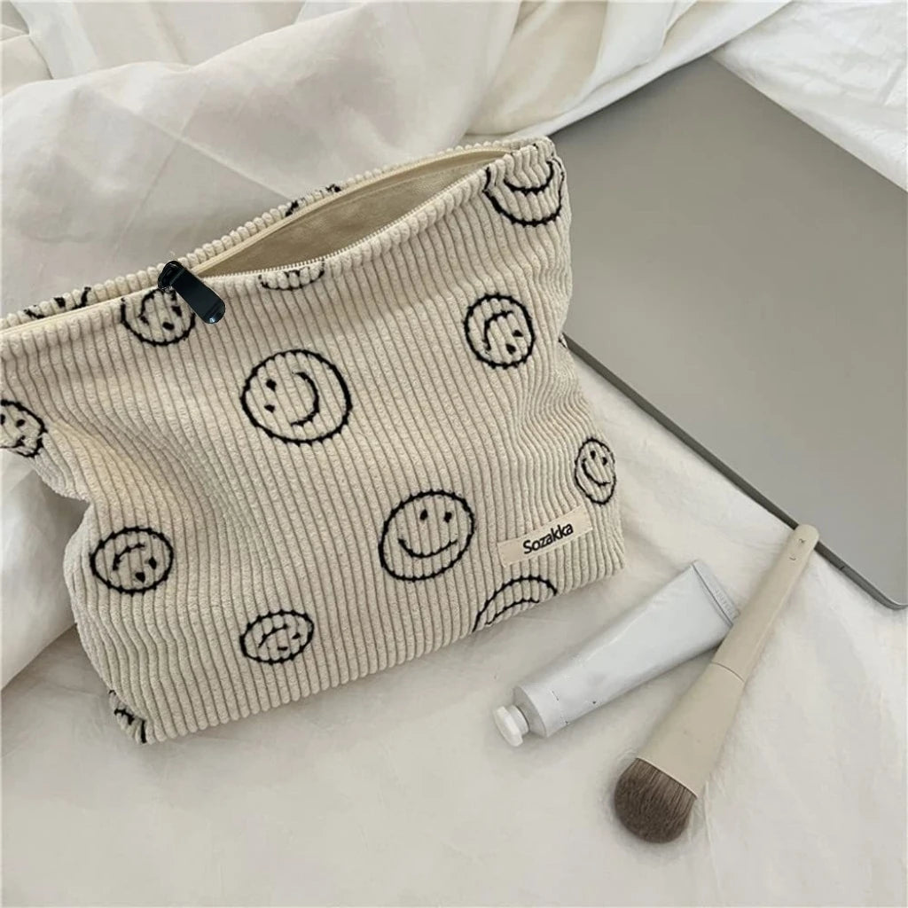 Azor Makeup Bag Large Checkered Cosmetic Bag Capacity Travel