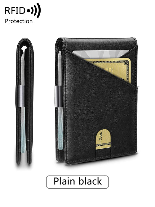 Azor Minimalist Men's Wallet RFID Anti-theft Brush Double Fold
