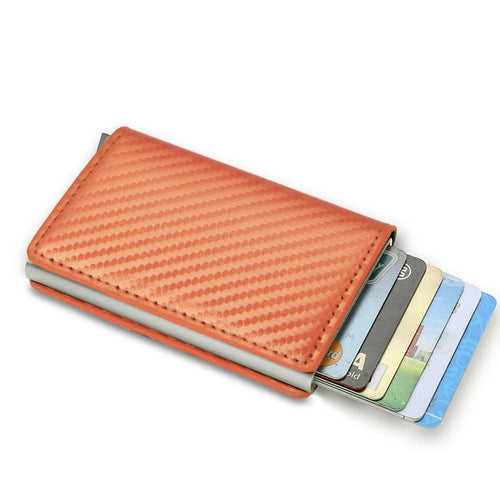 Azor RFID Aluminum Men Wallet Card Holders Purse Carbon Fiber