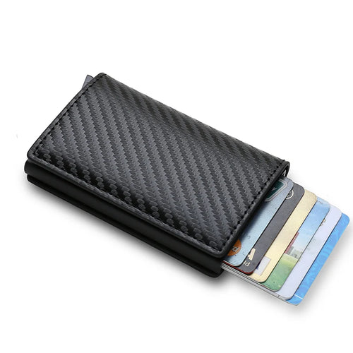 Azor RFID Aluminum Men Wallet Card Holders Purse Carbon Fiber