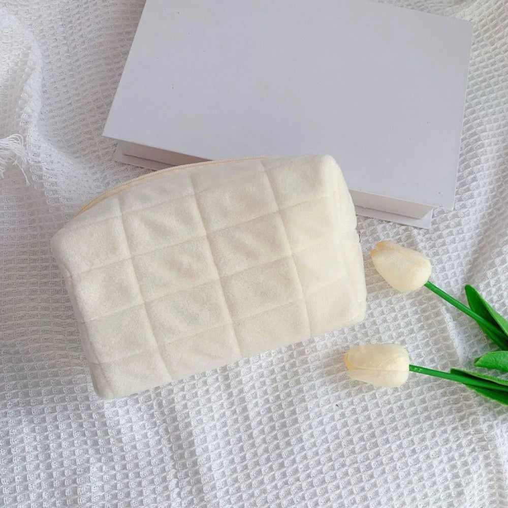 Azor Cute Plush Makeup Bag For Women Portable Travel Small