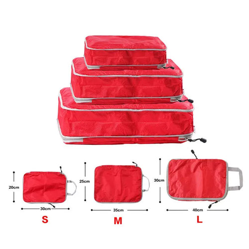 Azor Foldable Compressible Packing Cubes Waterproof Travel