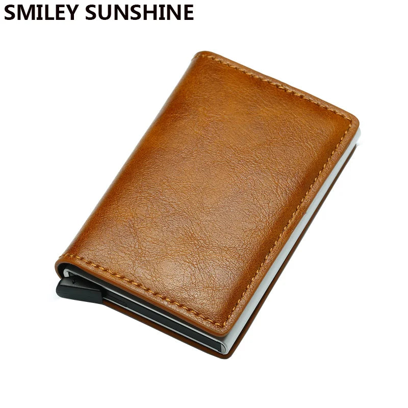 Azor RFID Aluminum Men Wallet Card Holders Purse Carbon Fiber
