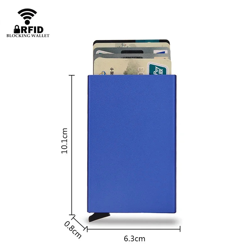 Azor RFID Metal Credit Card Holder Luxury Men Minimalist Wallet