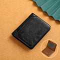Azor PU Leather RFID Wallet Men Slim Vertical Wallets Black Thin