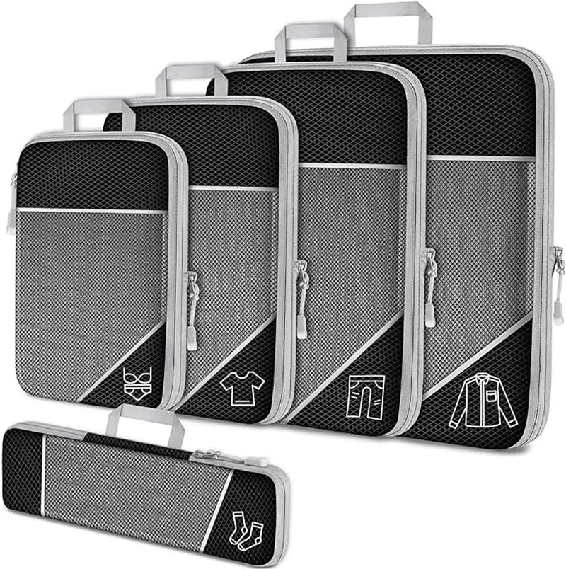 Azor Compression Packing Cube Set Expandable Mesh Travel Bag
