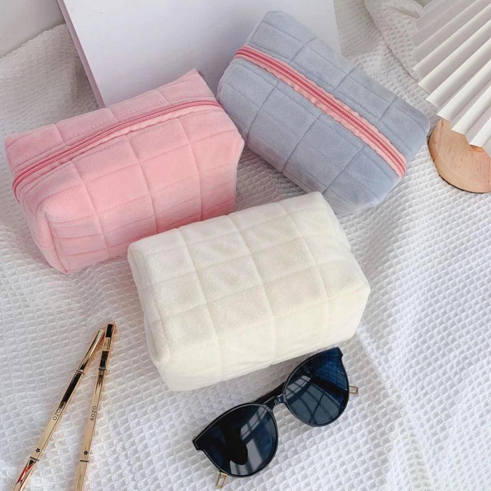 Azor Cute Plush Makeup Bag For Women Portable Travel Small