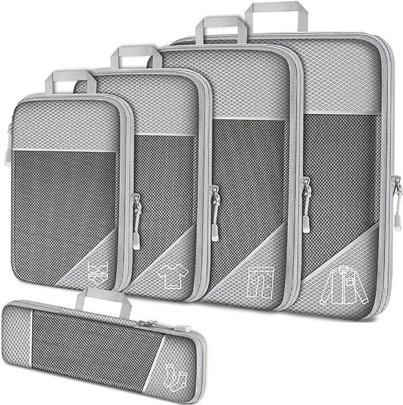 Azor Compression Packing Cube Set Expandable Mesh Travel Bag
