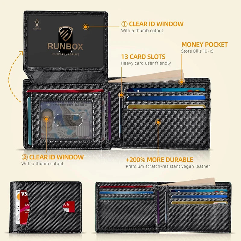 Azor Men's Wallet Ultra Thin RFID Leather With ID Window Multi