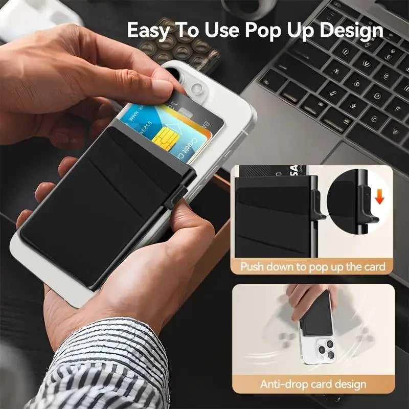 Azor Slim Pop-Up Card Holder With Print For Men RFID Blocking