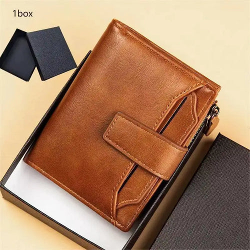 Azor Men's Wallet New Leather Short Vintage Multi-card PU