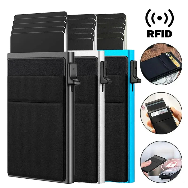 Azor RFID Credit Card Holder Men Thin Slim Mini Minimalist