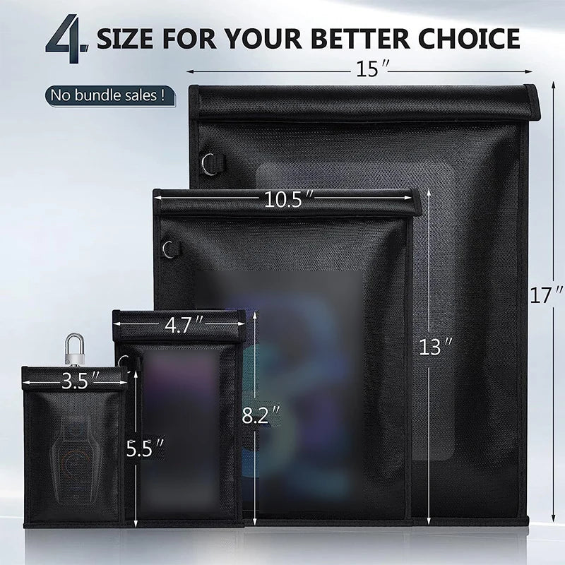 Azor Car Key Signal Shielding Bag Waterproof Fireproof RFID